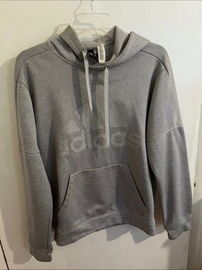 adidas Gray Men's Pullover Hoodie with Logo